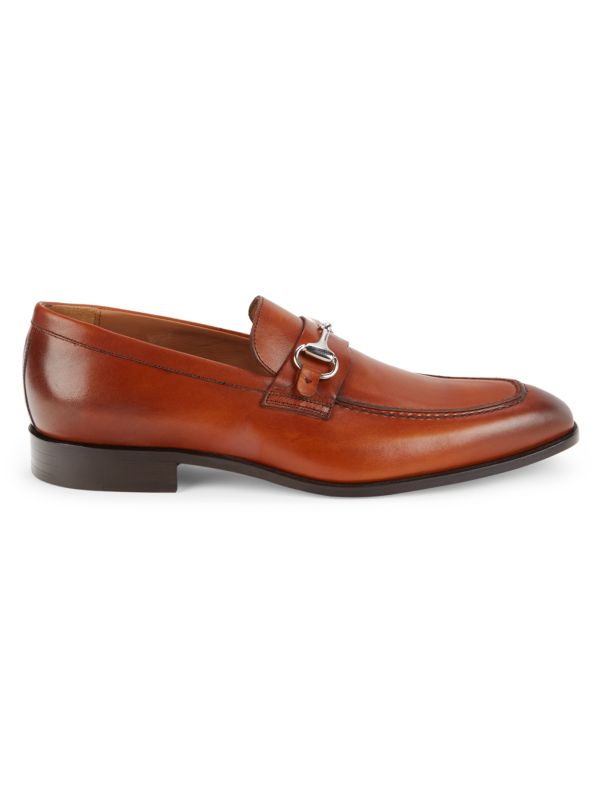 Massimo Matteo Apron Toe Leather Bit Loafers